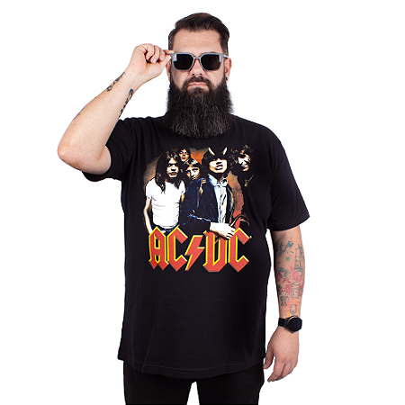 Camiseta Plus Size ACDC Highway To Hell Preta - Oficial