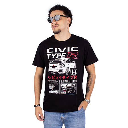 Camiseta Civic Type R - Preta.