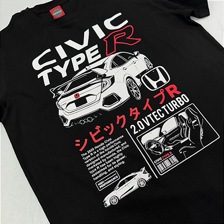 Camiseta Civic Type R - Preta.