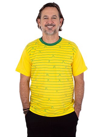 Camiseta Brasil Linhas Copa Amarela.