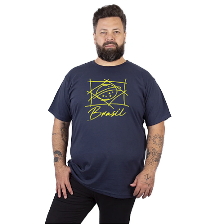 Camiseta Plus Size Brasil - Traços.