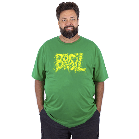 Camiseta Plus Size Brasil - Rabiscos.