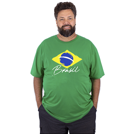 Camiseta Plus Size Brasil - Torcida.