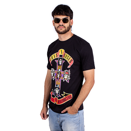 Camiseta Guns N' Roses Appetite for Destruction Preta - Oficial