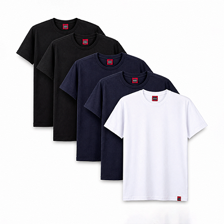 Kit 5 Camisetas 100% Algodão Monte o Seu.
