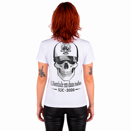 Camiseta Feminina Three Lions Bike Fest 2026 Oficial Branca