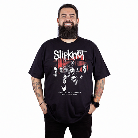 Camiseta Plus Size Slipknot Subliminal Verses Preta - Oficial