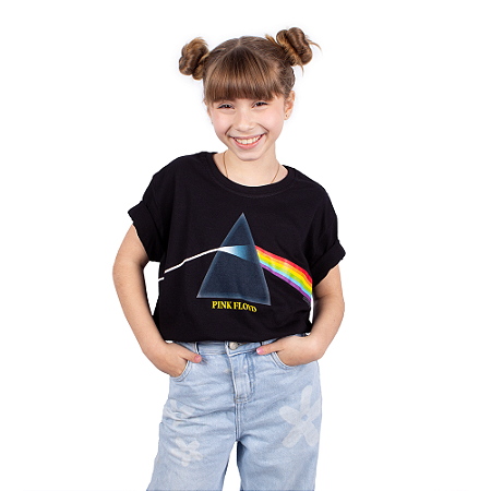 Camiseta Teen Pink Floyd Dark Side Preta - Oficial