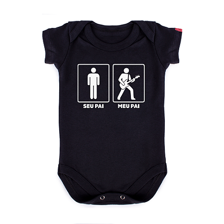 Body Bebê Meu Pai é Diferente - Preto