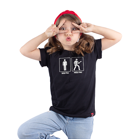 Camiseta Infantil Meu Pai é Diferente - Preto
