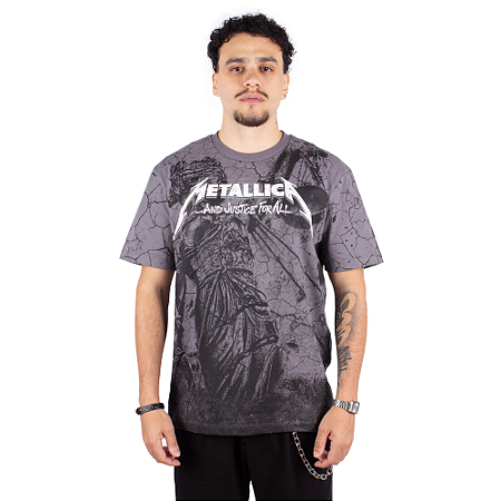 Camiseta Metallica And Justice For All Cinza - Oficial