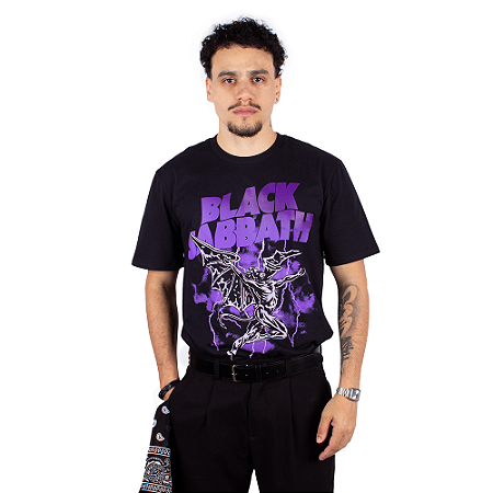 Camiseta Black Sabbath Henry Purple Preta - Oficial