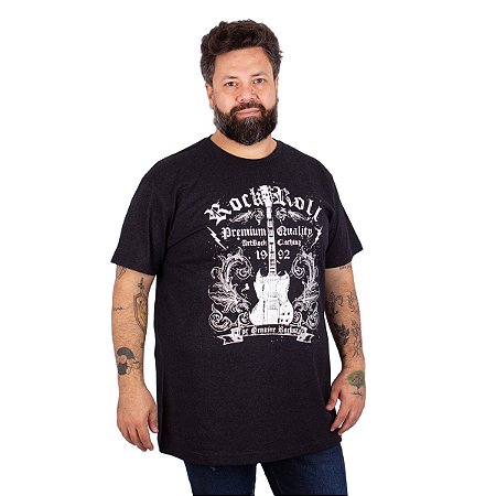 Camiseta Plus Size Guitarra SG Preta Jaguar.