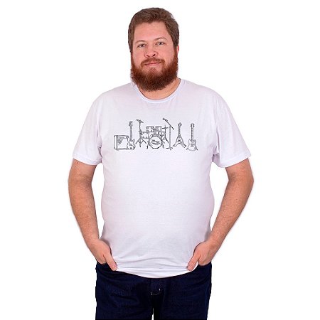 Camiseta Plus Size Line Band Branca.