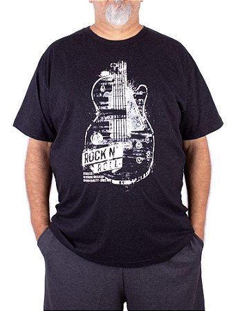 Camiseta Plus Size Guitarra Splash Preto Jaguar.