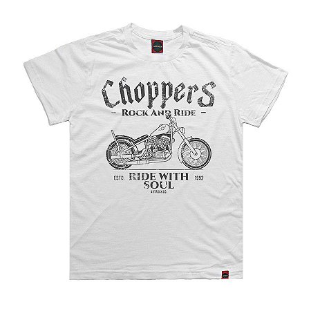 Camiseta Juvenil Moto Choppers Soul Branca.