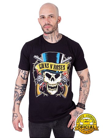 Camiseta Guns N' Roses Top Hat Preta Oficial