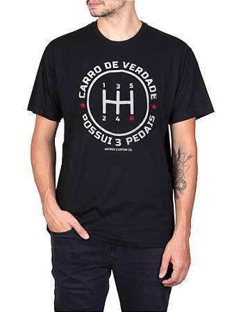 Camiseta Carro Câmbio Manual Preta