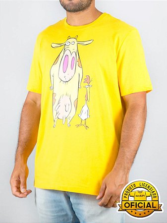 Camiseta Cartoon Network Vaca e Frango Amarela