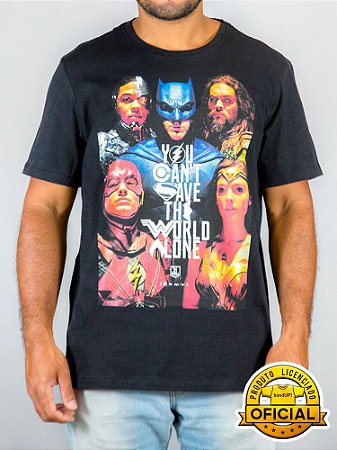 Camiseta DC Liga da Justiça Preta