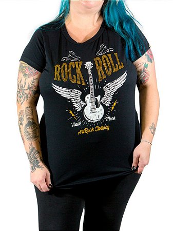 camiseta rock plus size