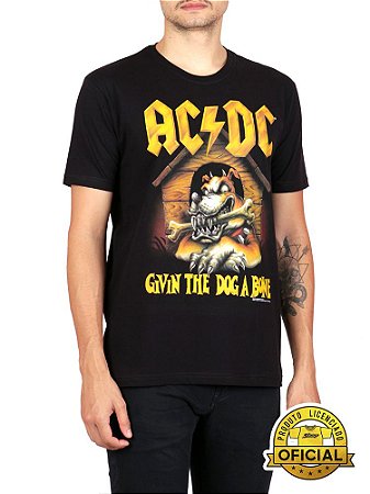 Camiseta ACDC Dog a Bone Preta Oficial