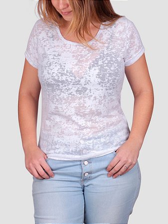 blusa com transparência branca