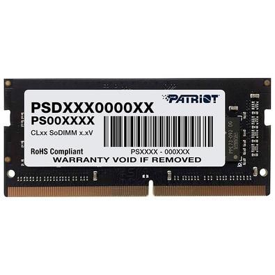 Memória RAM Notebook Patriot 4GB DDR4, 2400MHz, CL17, PSD44G240082S