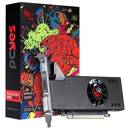 Placa de Vídeo PCYES AMD Radeon RX 550 4GB GDDR5 Low-Profile