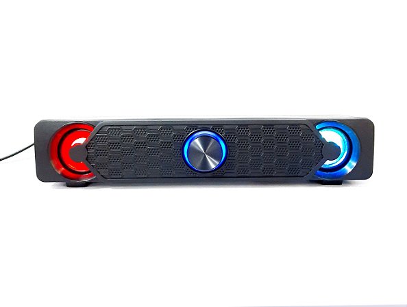 Caixa de Som Goldenultra Minotauro Soundbar Gamer, com LED, 6W, Preta
