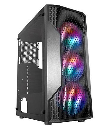 Gabinete Gamer Kmex Boreas III  C/ 3 Fans, Lateral em Vidro