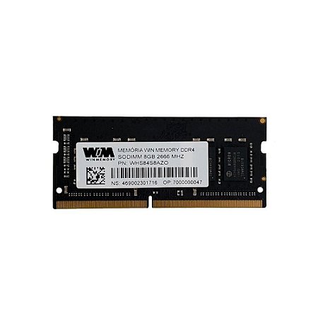 Memória RAM Notebook Winmemory 8GB DDR4, 2666MHz