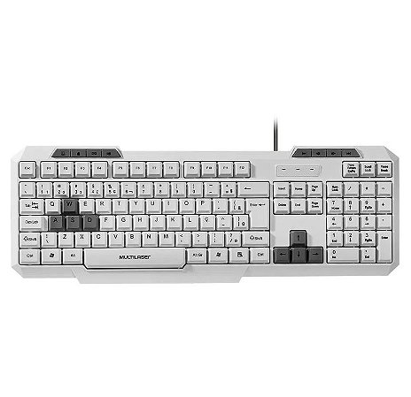 Teclado Gamer Multilaser Slim Branco, TC267, ABNT2