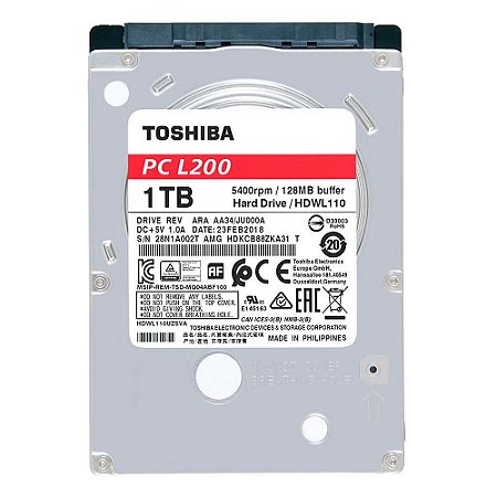 HD Toshiba L200, 1TB, 2.5", Notebook, SATA