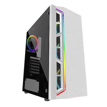Gabinete Bluecase BG-033W Branco, Mid Tower, Lateral em Acrílico