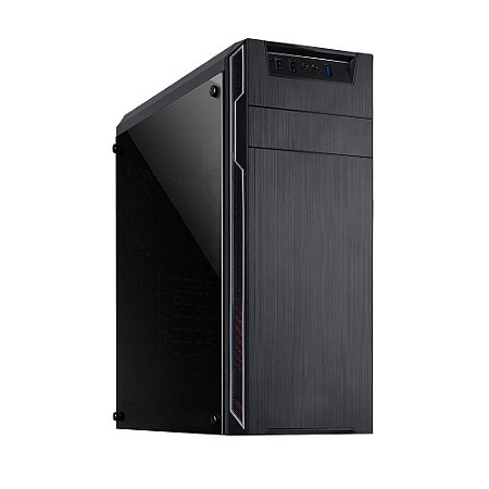 Gabinete Mymax Dragon Prata, Mid Tower, Lateral de Acrílico, Preto