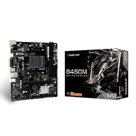 Placa Mãe Biostar B450MHP, Chipset B450, AMD AM4, mATX, DDR4
