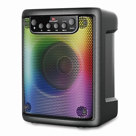 Caixa de Som Grasep D-3142, Bluetooth, 10W RMS, LED RGB