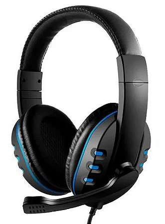 Headset Gamer Lehmox Preto/Azul LEF-1020