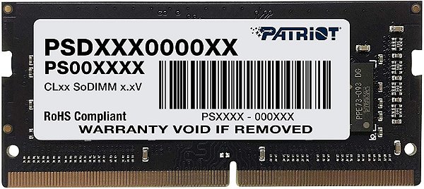 Memória RAM Notebook Patriot 8GB DDR4, 3200MHz, CL22, PSD48G320081S