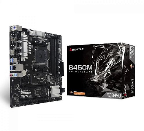 Placa Mãe Biostar B450MHX S, Chipset B450, AMD AM4, mATX, DDR4