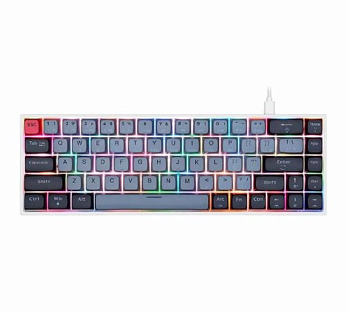 Teclado Gamer Mecânico Revenger Blacklion TE-BKL003, Switch Red, RGB Azul/Azul Marinho