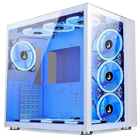 Gabinete Gamer Rise Mode Galaxy Glass Standard, Mid Tower, Lateral e Frontal em Vidro Temperado, Branco
