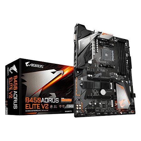 Placa Mãe Gigabyte Aorus B450 Elite V2, AMD AM4, ATX, DDR4