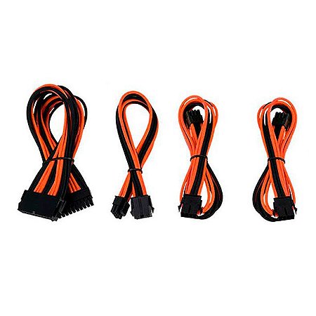 Kit Cabo Sleeved Gaming Preto/Laranja (8p + 2x6+2p + 24p)