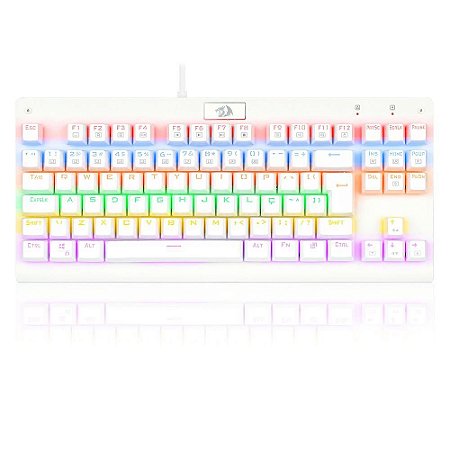Teclado Gamer Mecânico Redragon Dark Avenger, Red, RGB, ABNT2, Branco
