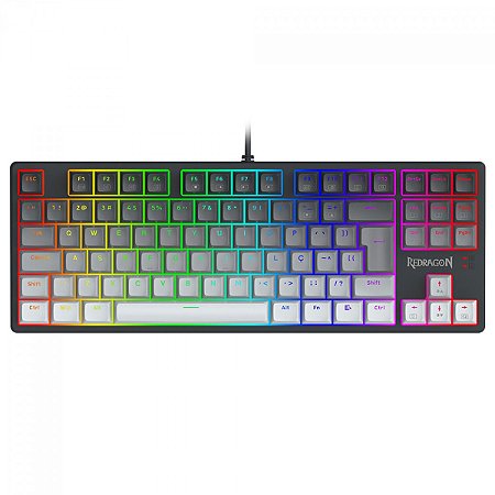 Teclado Gamer Mecânico Redragon Daksa, Preto/Cinza, RGB, Switch Brown