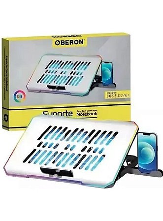 Base para Notebook Oberon OR-SP243, Ajuste de Altura, Com 6 Fans, RGB