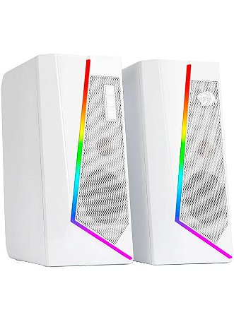 Caixa de Som Gamer Redragon Anvil, LED RGB, 10W RMS, Branca
