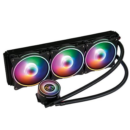 Water Cooler Draxen Halo Albard 360mm, 3x 120mm, Preto, LED RGB